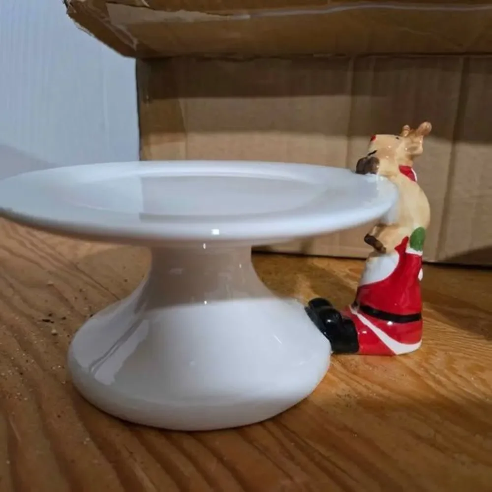 2 Holiday Friends Ceramic Lifts by Valerie Parr Hill. Santa and reindeer